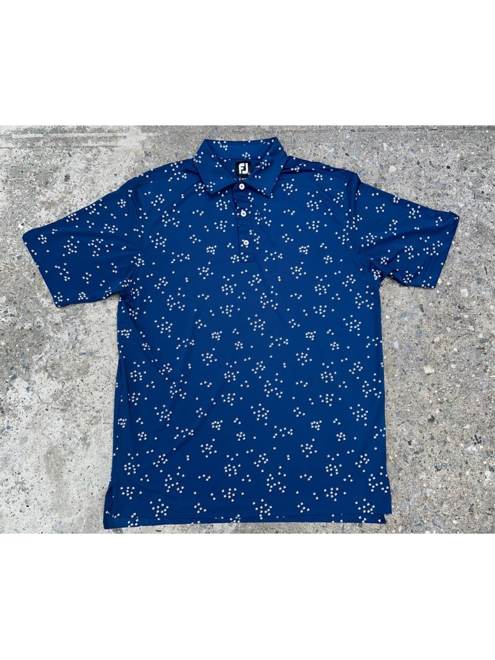 FootJoy Mens Large Flying Birds Polo Golf Shirt Blue